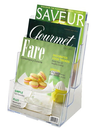 Acrylic Brochure Holder Three Tiers