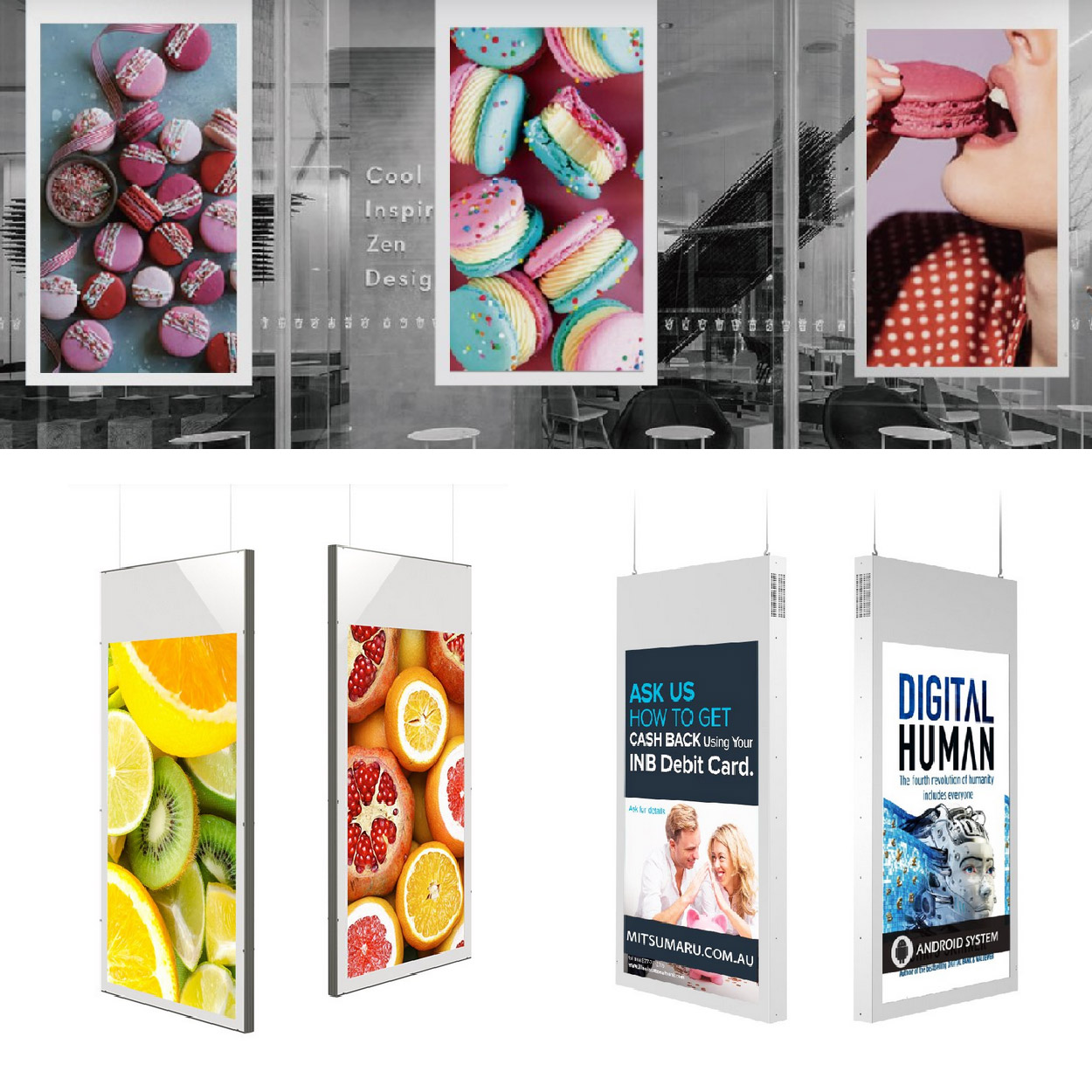 Stainless with rose golden powder coating, back led illuminated